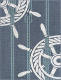 Unique Loom Outdoor Coastal Helm Machine Made Solid Print Rug Navy Blue, Ivory/Green 7' 10" x 10' 0"