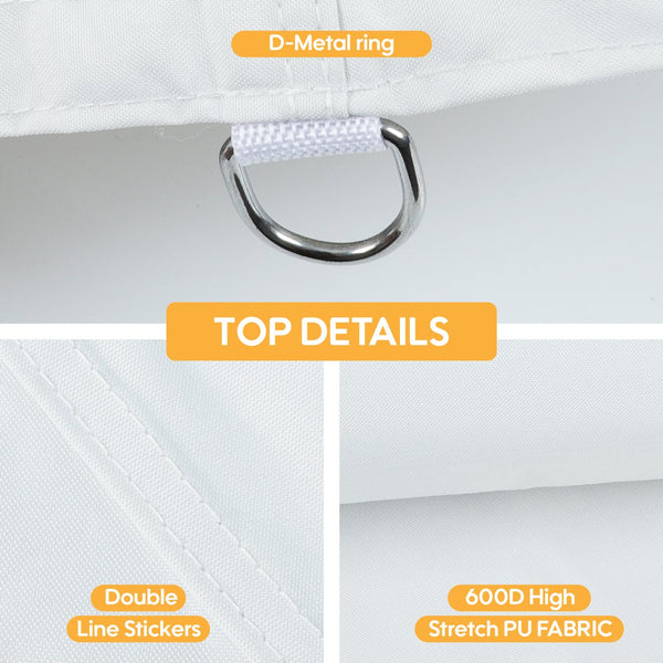 English Elm 10x10 Heavy-Duty Canopy Replacement Top with 4 Pack Sandbag Weight Bags Waterproof UV50+ Protection White W419P287601