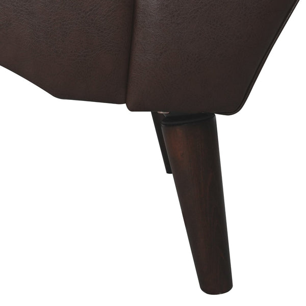 English Elm Chaise Lounge Chair Tufted Pu Leather Upholstered Accent Seat for Bedroom Living Room Dark Brown W680P415487