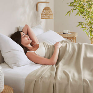 JLA Home Madison Park - Rayon Diamond Jacquard Bamboo Cotton Blanket — Silky Breathable Weave, Durable Pilling-Resistant Giftable Khaki AM51-0520