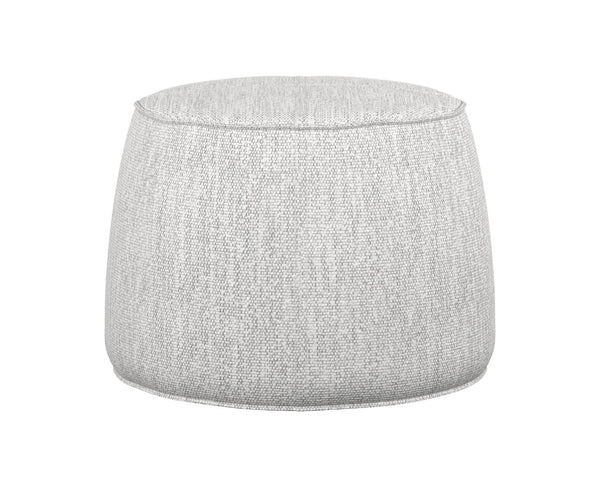 Sunpan MITCHELL Ottoman - Elegant Merino Cotton Round Footrest with Faux Leather Handles for Stylish Spaces 110278V