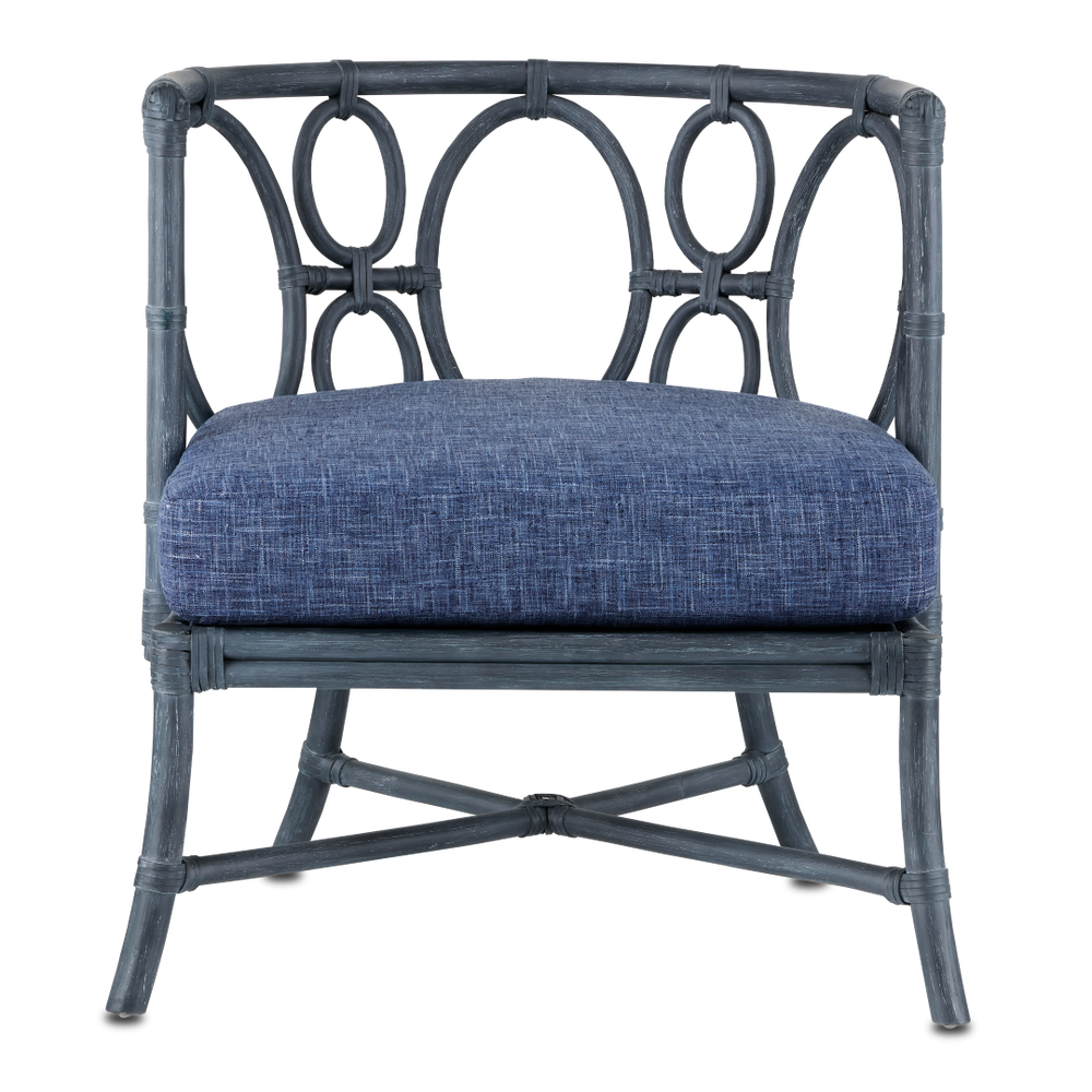 Tegal Navy Chair – Handcrafted Rattan with Vintage Finish, Perfect for Sunrooms & Beachside Spaces