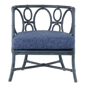 Tegal Navy Chair – Handcrafted Rattan with Vintage Finish, Perfect for Sunrooms & Beachside Spaces