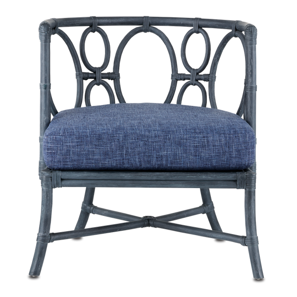 Tegal Navy Chair – Handcrafted Rattan with Vintage Finish, Perfect for Sunrooms & Beachside Spaces