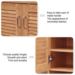 English Elm Multi Functional Shoe Storage Cabinet with Bench and Cushion, 7+3 Adjustable Panels, Ventilated Design for Entryway Oak 51.97 L x 17.32 W x 10.24 H W2948P242706