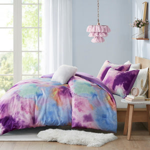 English Elm Full/Queen Cassiopeia Watercolor Tie Dye Comforter Set with Piped Edges, Hypoallergenic, OEKO-TEX 95 B035129811