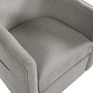 English Elm Power Lift Recliner Barrel Back Chenille Chair for Seniors with Footrest Pocket Grey N719P355911E