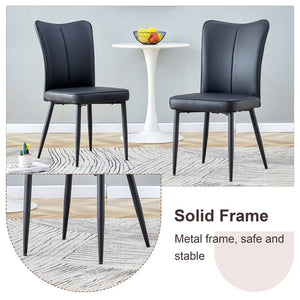 English Elm Expandable Dining Set with Six Pu Leather Chairs Dual Tone Modern Table W1151S04703