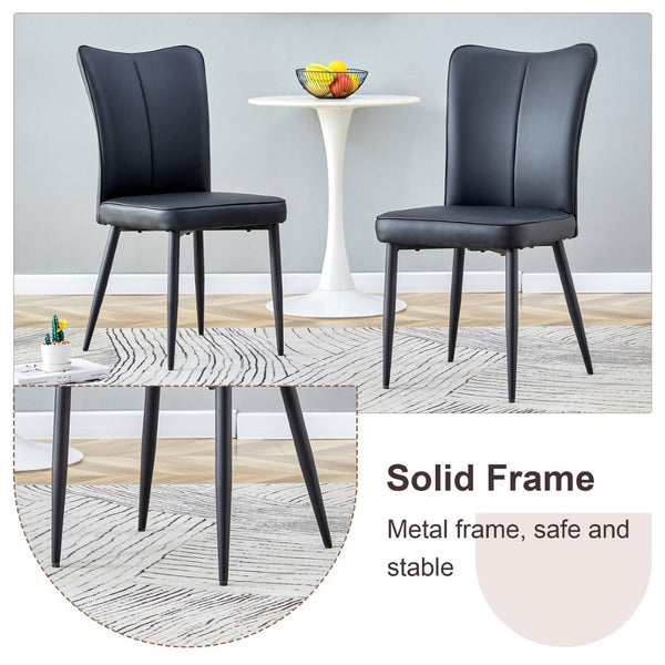 English Elm Expandable Dining Set with Six Pu Leather Chairs Dual Tone Modern Table W1151S04703