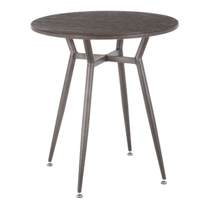 English Elm Clara Industrial Round Dinette Table by LumiSource — Distressed Metal Top, Space-Saving Rustic Charm Espresso B202P223323