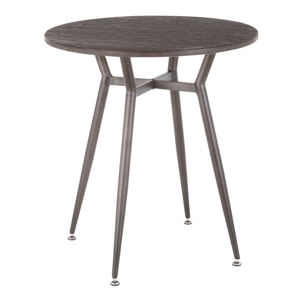 English Elm Clara Industrial Round Dinette Table by LumiSource — Distressed Metal Top, Space-Saving Rustic Charm Espresso B202P223323