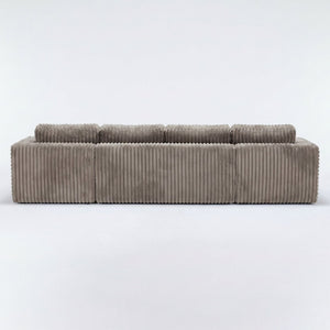 English Elm U Shape Modular Sectional Sofa Corduroy Upholstered Minimalist Living Room Couch Khaki W1919S00017