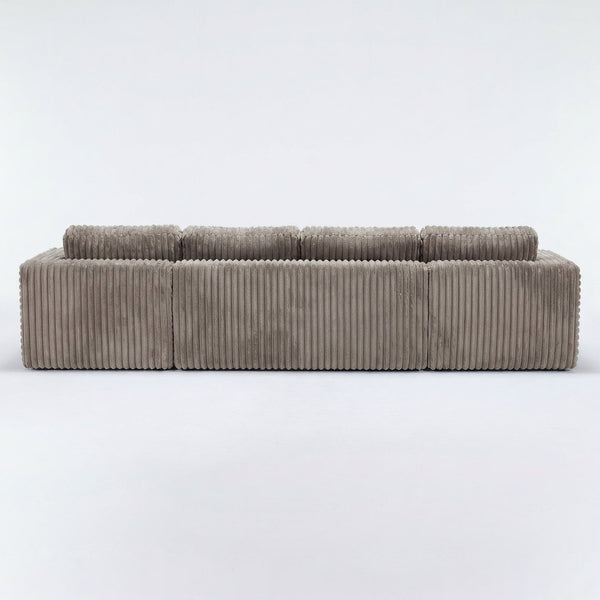 English Elm U Shape Modular Sectional Sofa Corduroy Upholstered Minimalist Living Room Couch Khaki W1919S00017
