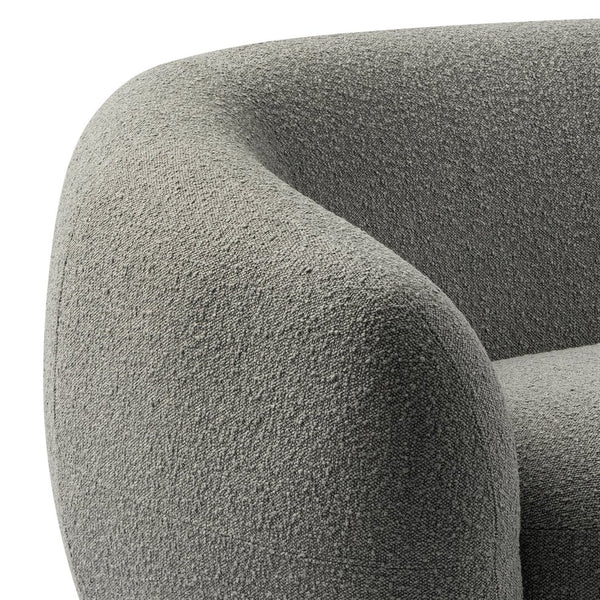 English Elm Sherri 69" Loveseat in Gray Boucle — Mid-Century Curved Design, 6" HD Foam, Durable 600lb Capacity B136P364317