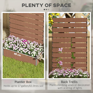 English Elm Outsunny Raised Planter Box with Vertical Trellis for Climbing Vines Outdoor Patio W2225P175538