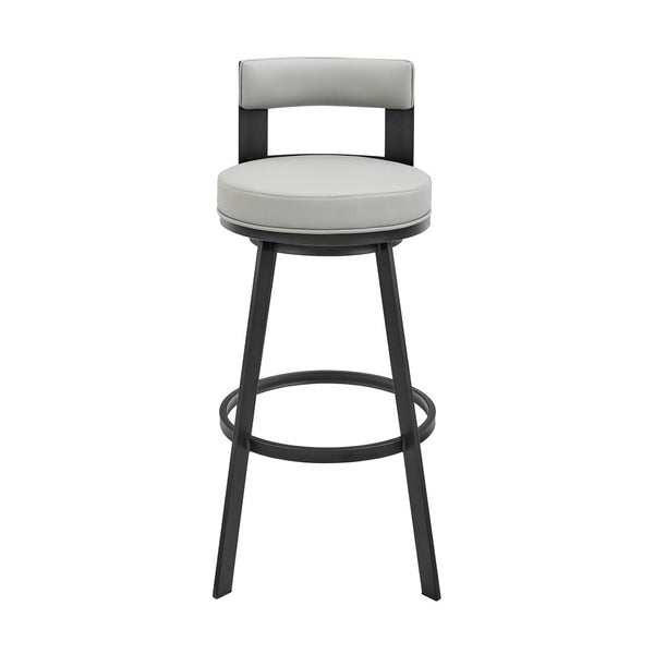 English Elm Flynn Swivel Barstool Faux Leather Cushion Matte Black Frame for Kitchen Island B2736P464829