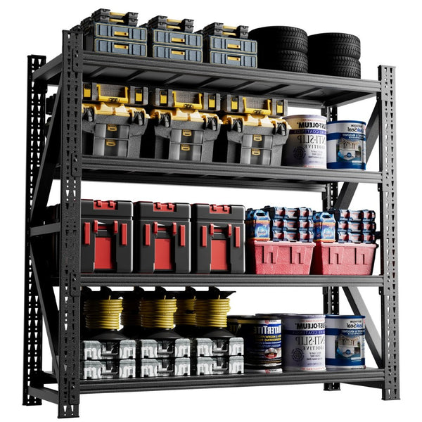 English Elm 5000lbs Industrial Steel Garage Shelving Unit Heavy Duty Adjustable 4 Shelf Storage T2398P480399