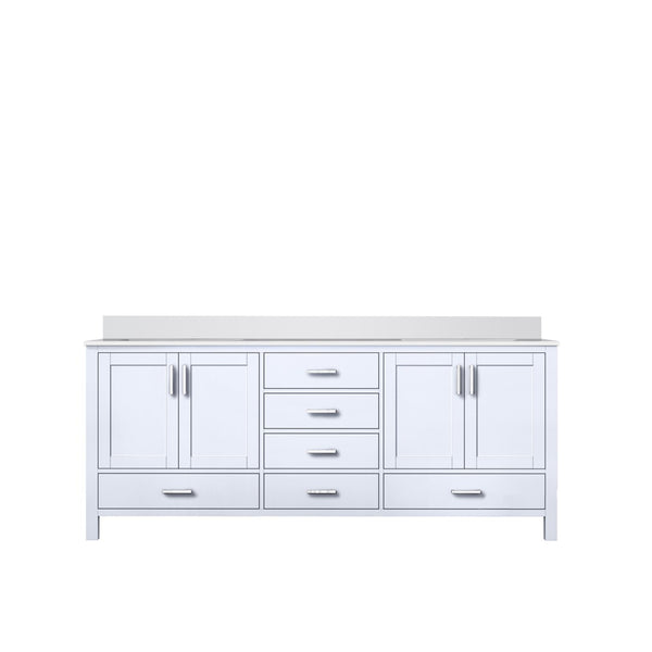 English Elm White Double Bath Vanity With Cultured Marble Top, Spacious Storage & Elegant Design For Modern Bathrooms B2731P259123-GIGA