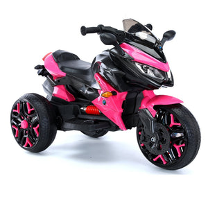 English Elm Kids 12v Battery Powered Ride on Motorcycle with Light up Wheels and Training Stabilizers W1760P252033