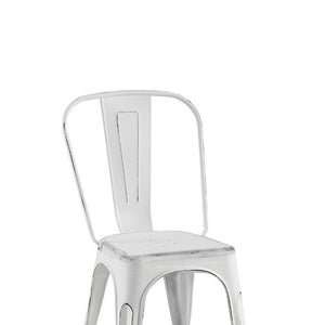 English Elm Set Of 2 Stylish Matte White Stackable Metal Dining Chairs – Lightweight, Easy To Clean & Modern Design B347P383367-GIGA