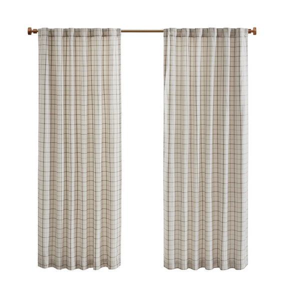 English Elm 1 Pcs 50X108" Cozy Plaid Curtain Panel With Fleece Lining For Insulation & Stylish Light Control B035P319832