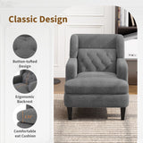 Christopher Knight Home® - Noble House - - Upholstered Accent Chair Tufted Armchair For Living Room And Bedroom, Dark Grey