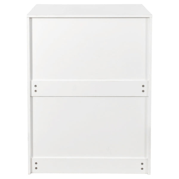 English Elm Bookcase with Pull Out Hidden Shelving Panels on Wheels for Office or Living Room W331P374568