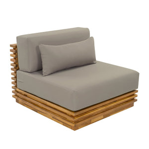 English Elm Oversized Outdoor Acacia Wood Club Chair and Table Set with Water Repellent Cushions N768P392778B
