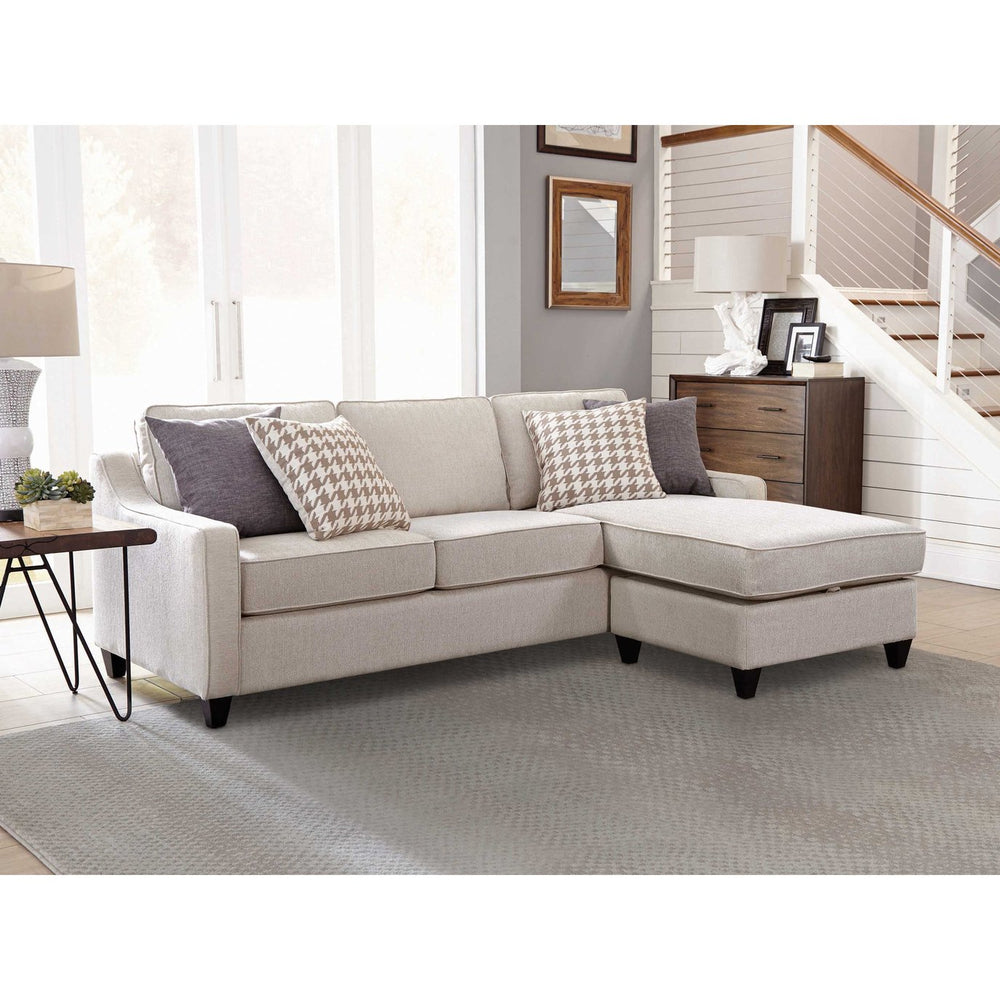 English Elm Isla Platinum L-Shaped Upholstered Sectional Sofa with Reversible Chaise, Plush Seats & Throw Pillows B062P357788