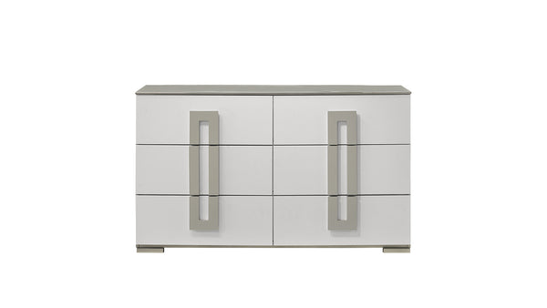 English Elm Olivia 6-Drawer Dresser In White - Modern Storage Solution With Oversized Handles & Durable Design B009P241736