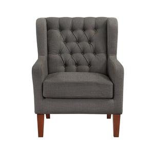 English Elm Classic Wingback Button-tufted Accent Chair Plush Foam Seat Solid Wood Legs Formal Style B011P419469