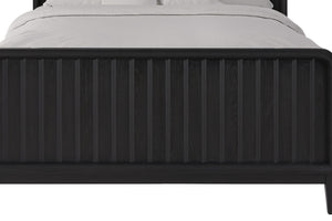 English Elm Full Elm Veneer Bed Peppercorn Finish – Modern Vertical Panel Headboard, Rounded Edges, Durable MDF Frame Black 59.75 L x 43 W x 6 H B2699S00106