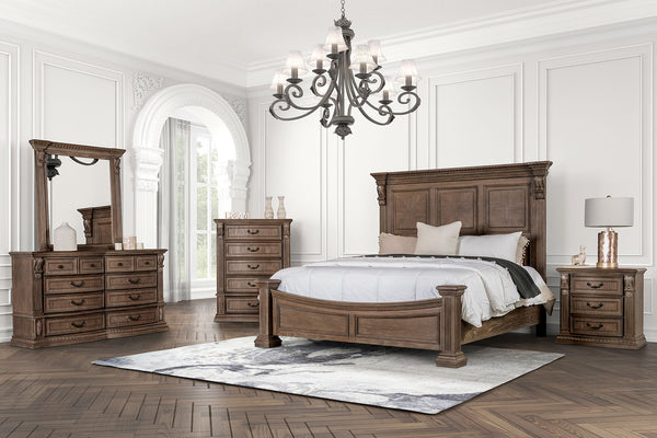 English Elm Transitional Elegant Five-Drawer Chest with Antique Hardware and Deep Storage for Clutter-Free Bedroom Oak 44 L x 23 W x 58 H B2741P380215