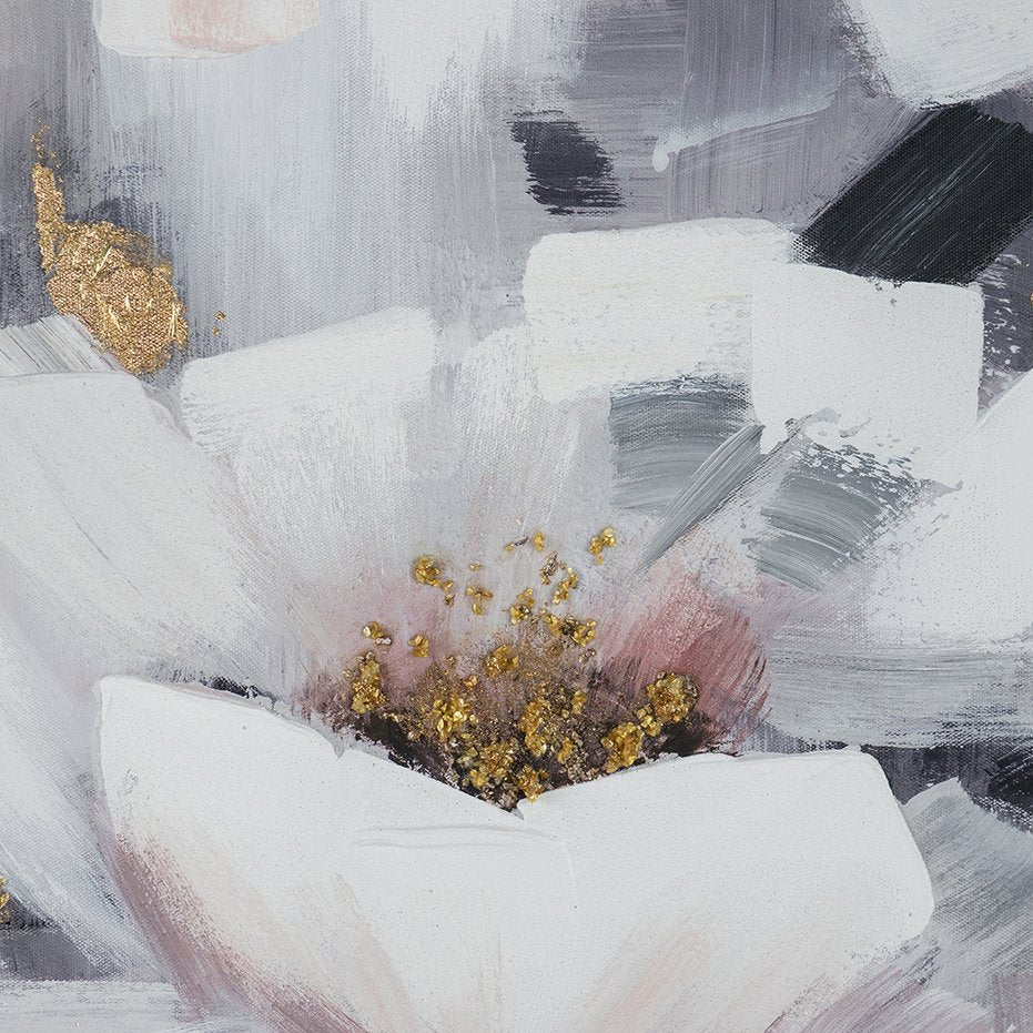 English Elm 32.3x40.2" Sarah Framed Floral Wall Art - Hand-Painted Oil Canvas, Muted Blue & Pink Elegance for Living Room Decor (Framed) W2078P390187