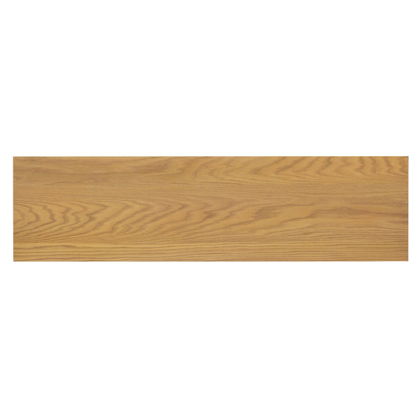 English Elm TREXM Arched 4-Door Large Storage Sideboard Buffet Cabinet with Glass Doors, Adjustable Shelves and Cable Management Natural Wood N715P290642E