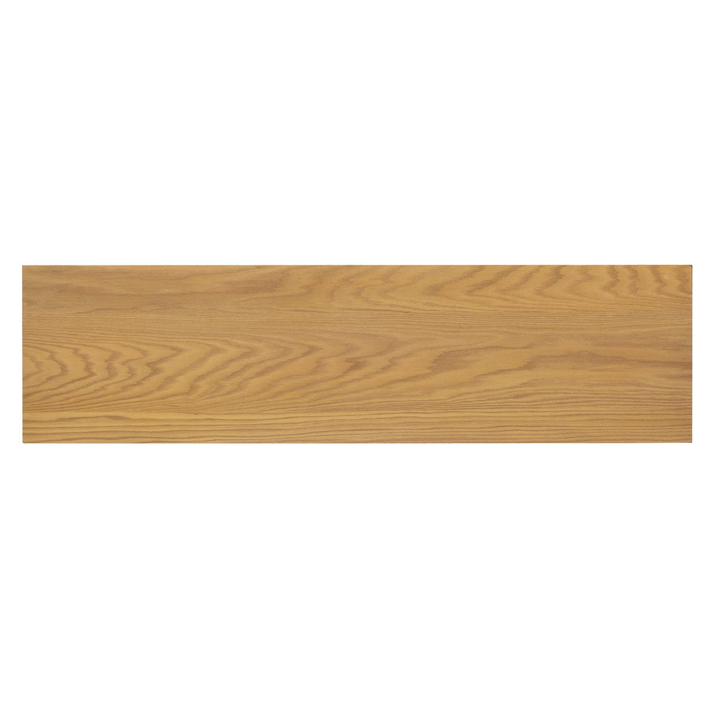 English Elm TREXM Arched Glass Door Sideboard Buffet Cabinet with Adjustable Shelves, Cable Management, 64" Natural Wood XW000021AAE