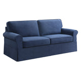 OSP Home Furnishings Ashton Slip Cover Sofa Navy