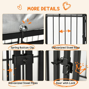 English Elm Pawhut Outdoor Dog Run Kennel with Canopy Heavy Duty Steel Chain Link Playpen W2225P217157