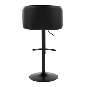 English Elm Adjustable Swivel Barstools with Gold Base Faux Leather Seats for Kitchen Islands Set of 2 B202S01969