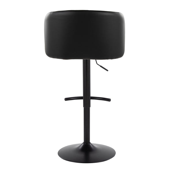English Elm Adjustable Swivel Barstools with Gold Base Faux Leather Seats for Kitchen Islands Set of 2 B202S01969