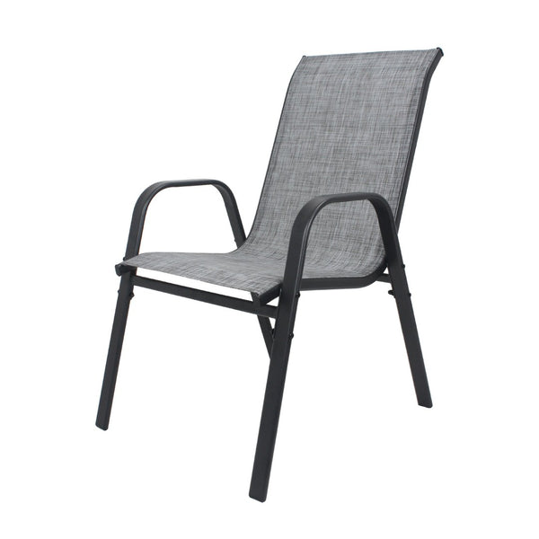 English Elm Outdoor Teslin Patio Chair Wide Ergonomic Seat Rust Proof Frame Commercial Grade Gray W3979P392984