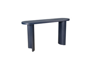English Elm 60'' Elegant Thick Top Entryway Table with Curved Legs, Oval 60in Surface for Lamps & Decor, Versatile Mounting Decisions Navy Blue W1445P225046