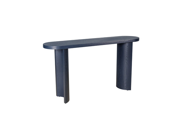 English Elm 60'' Elegant Thick Top Entryway Table with Curved Legs, Oval 60in Surface for Lamps & Decor, Versatile Mounting Decisions Navy Blue W1445P225046