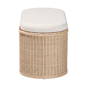 English Elm Braided Rattan Oval Storage Bench Mahogany Frame Lift Top Seat Entryway Boho B2750P467838