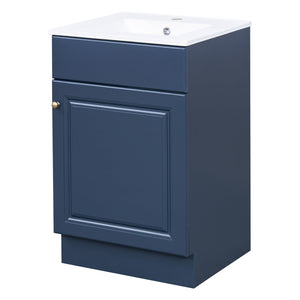 English Elm [video] 20 Inch Freestanding Bathroom Vanity with Ceramic Sink Soft Close Cabinet Blue N759P237946C