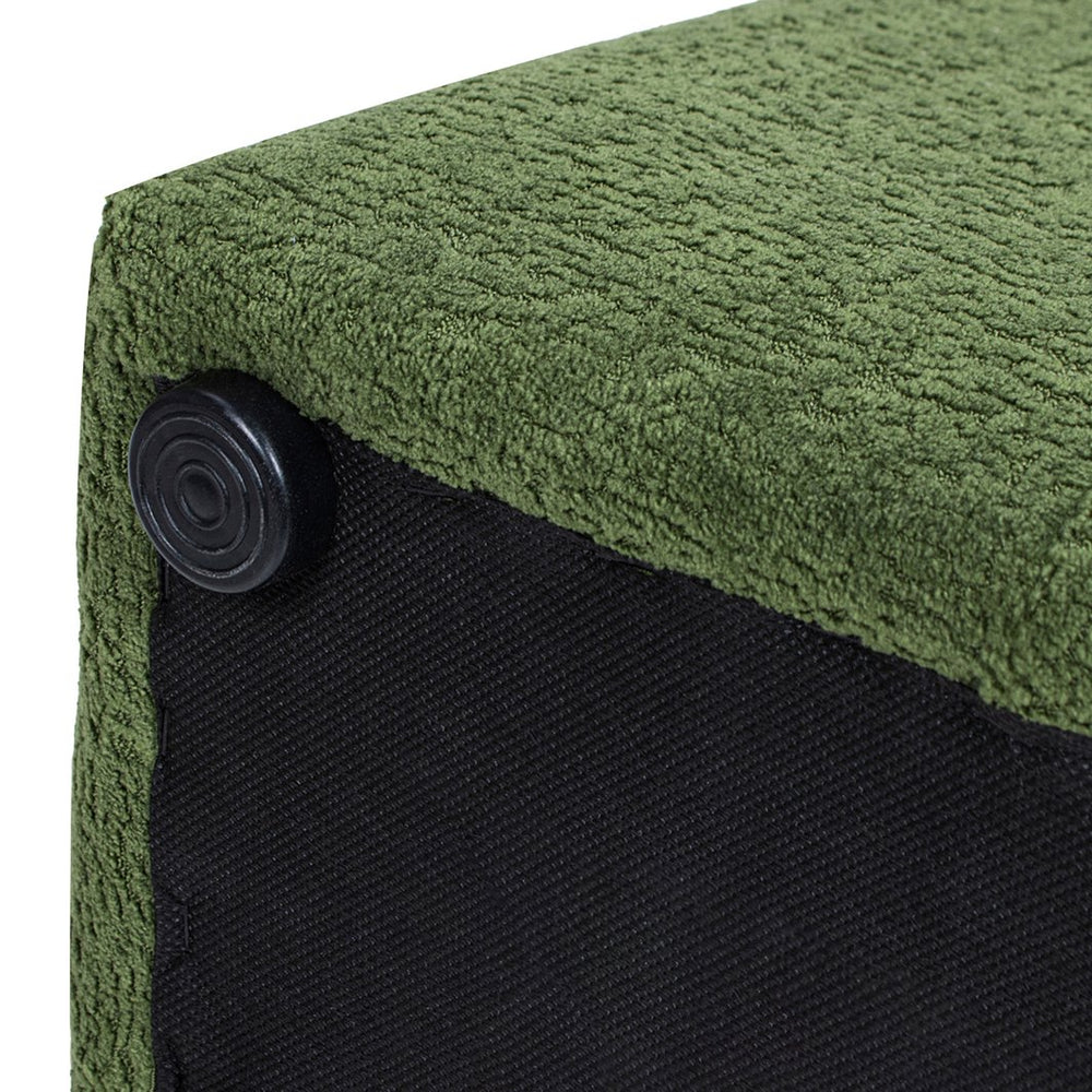 English Elm Jennifer Taylor Home - Oliver 16" Tapered Square Upholstered Ottoman - Compact Fleece Pouf, Modern Footrest & Seat (16") Green B2719P269260