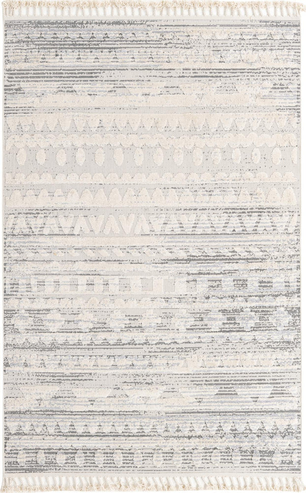 Unique Loom Arlo Avery Machine Made Tribal Rug Sandy Beige, Blue/Gray 6' 1" x 9' 0"