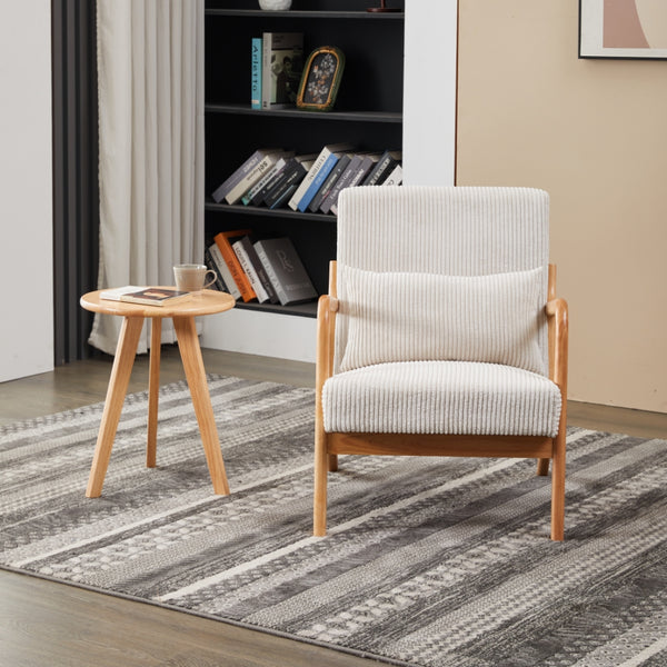 English Elm Mid-Century Modern Accent Chair & Coffee Table Set - Vintage Luxury For Stylish Living Spaces W2989P362773