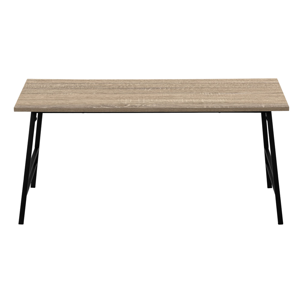 English Elm Coffee Table - Contemporary Rectangular Accent Table With Black Metal Legs For Modern Living Spaces B2710P219433
