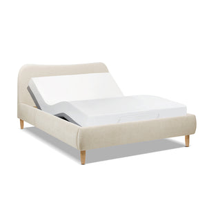 English Elm Jennifer Taylor Home - Roman Curved Headboard Upholstered Queen Bed In Oatmeal Beige Chenille - Chic, Eco-Friendly Design! B2719P353142